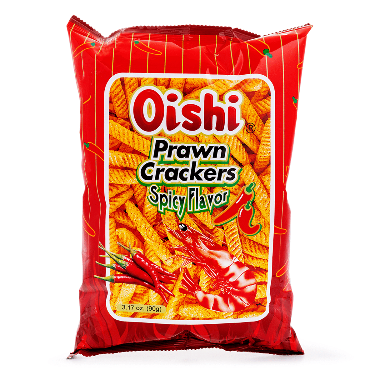 Oishi Prawn Crackers Spicy Flavor, Jumbo Size 90 g*30 pack