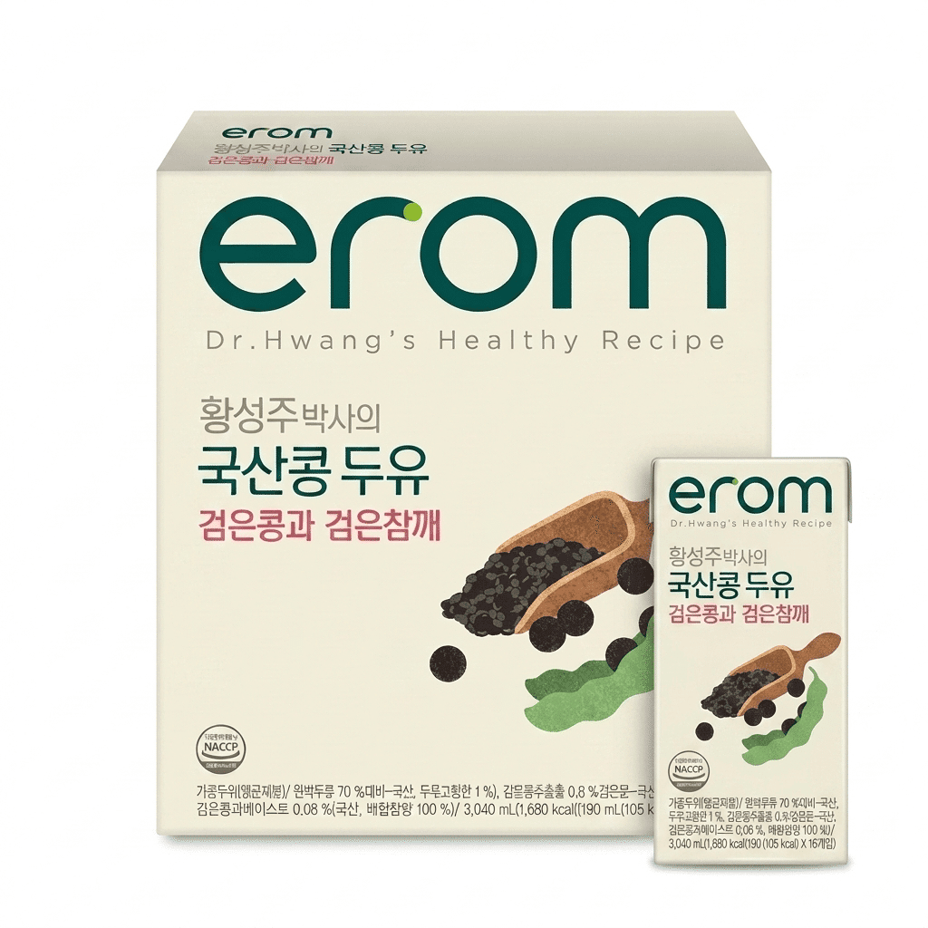 이롬 황성주 박사의 검은콩 검은참께 두유 190 밀리리터*16 팩
