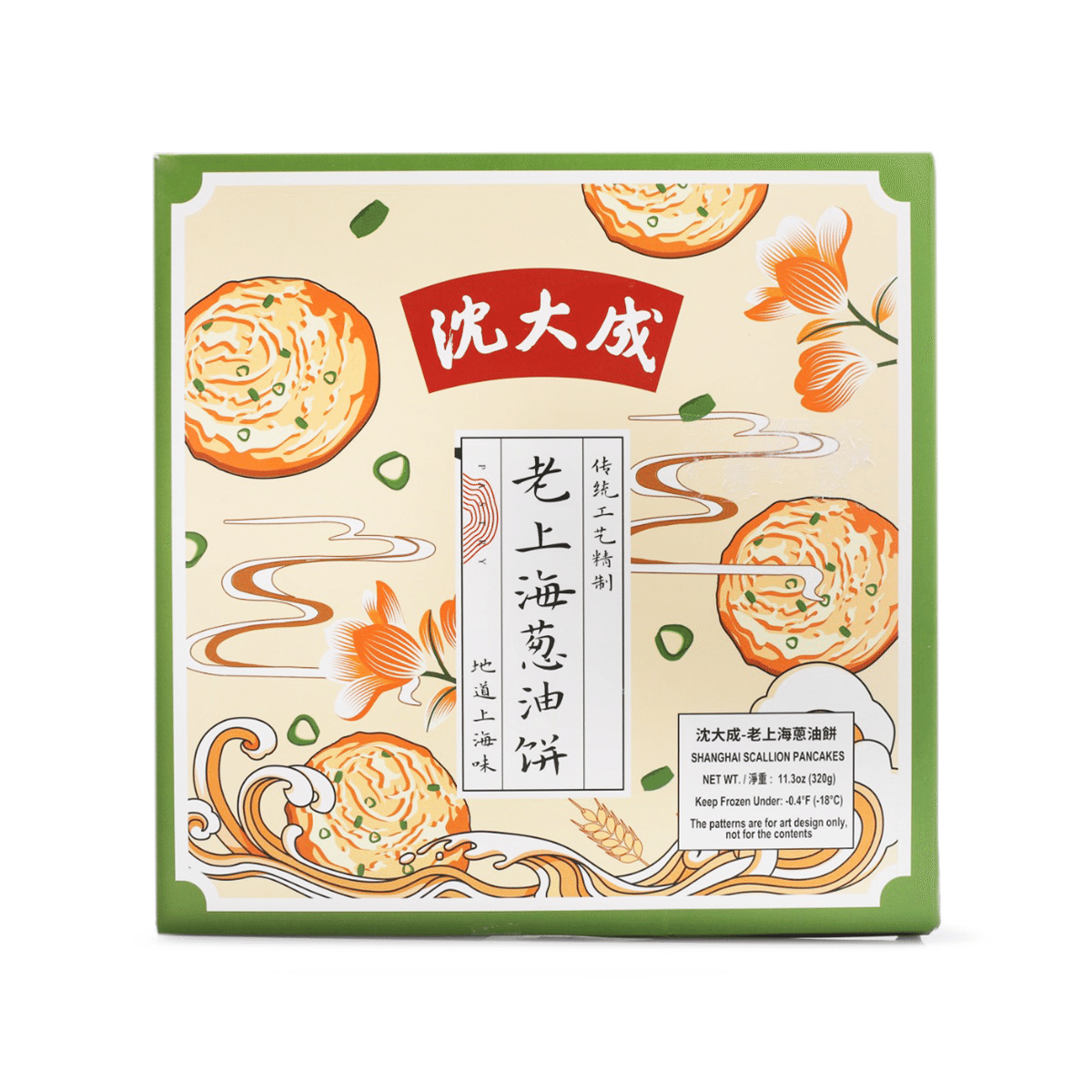 Shen Da Cheng 상하이 총요우빙 쪽파 밀전병 냉동 320 그램