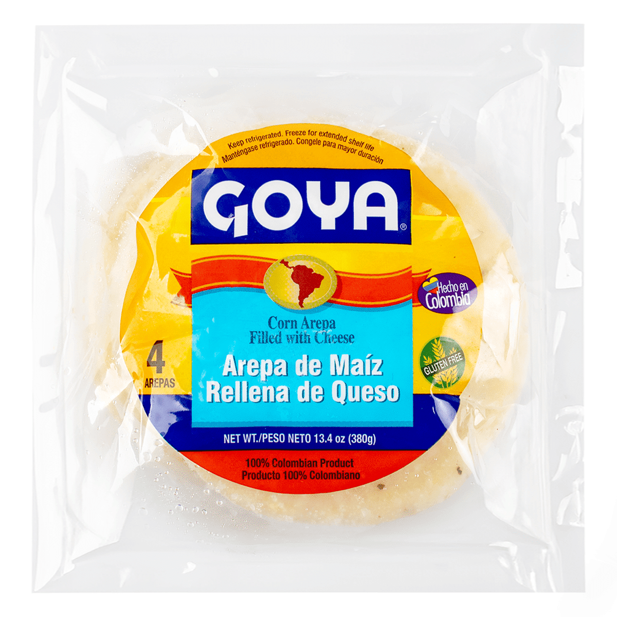 Goya Corn Arepa filled with Cheese, Frozen 380 g