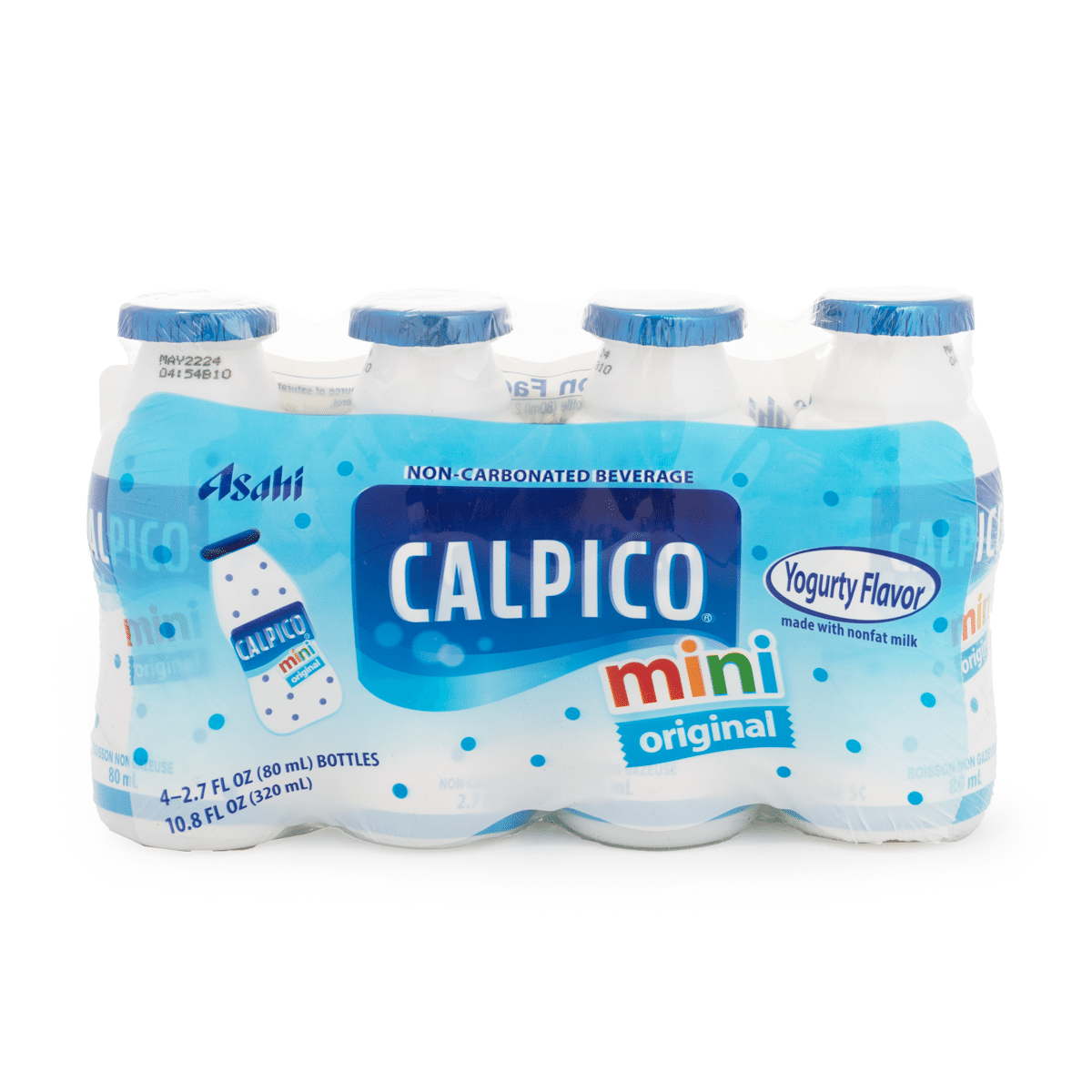 Calpico Mini Non-Carbonated Soft Drink, Original Flavor 2.7 fl.oz*4 bottles
