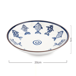 Japanese 8-inch plate/Land of Fish and Rice/20 * 20 * 5CM 1 케이스