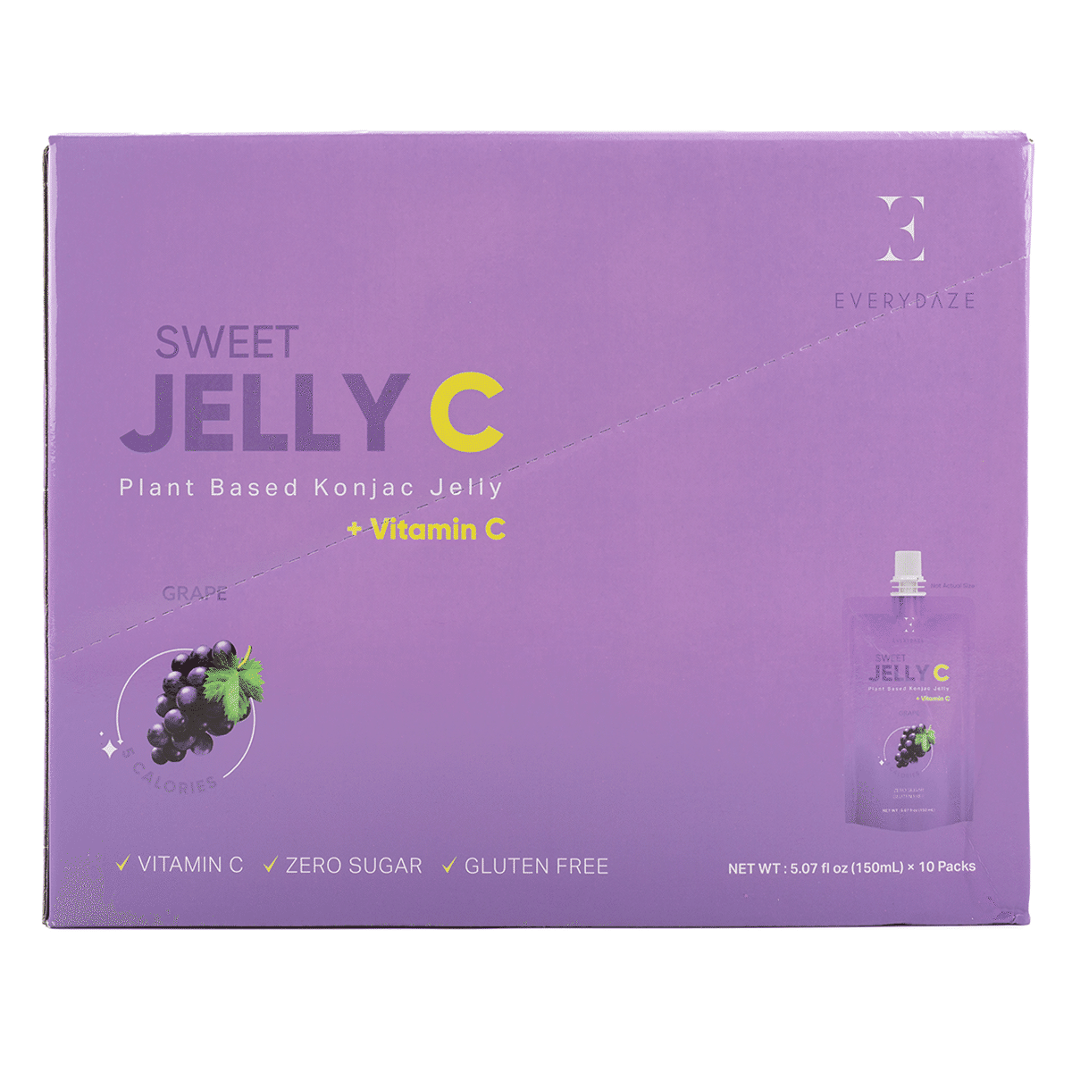 Everydaze Sweet Jelly C 비타민 C 곤약젤리 포도맛 150 밀리리터*10 팩