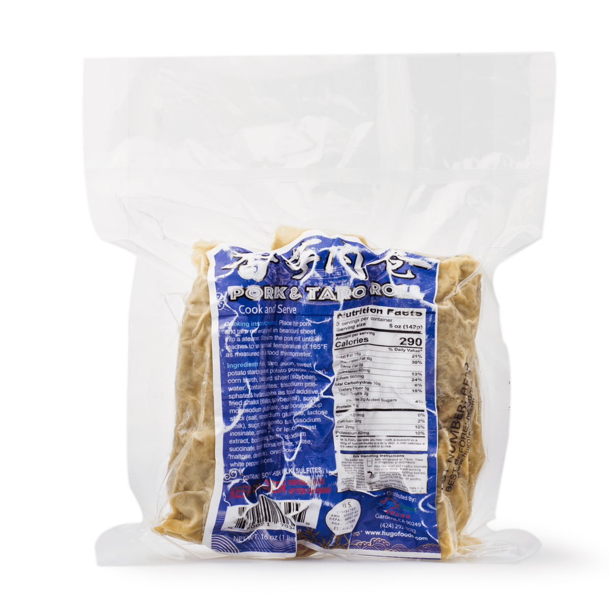 Hugo Foods 豚肉とタロイモのロール 冷凍 1 ポンド