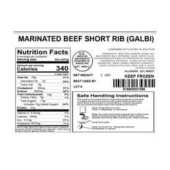 Island Pacific Galbi Marinated Beef Short Ribs ( Korean BBQ ) 3 lb