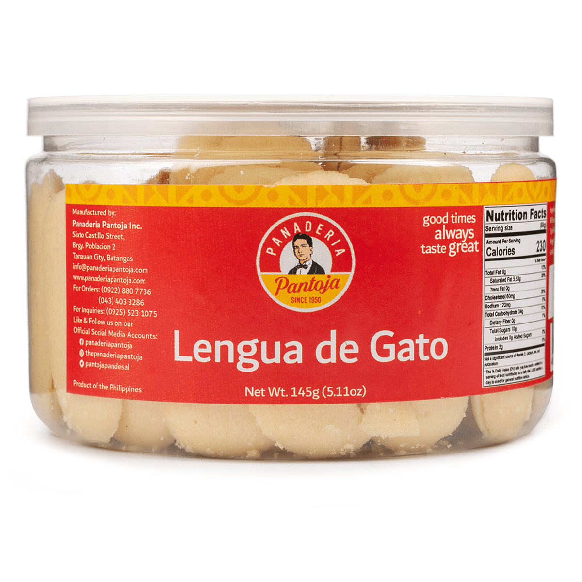 Pantoja 랭구아 데 가토 쿠키 우베 맛 145 그램