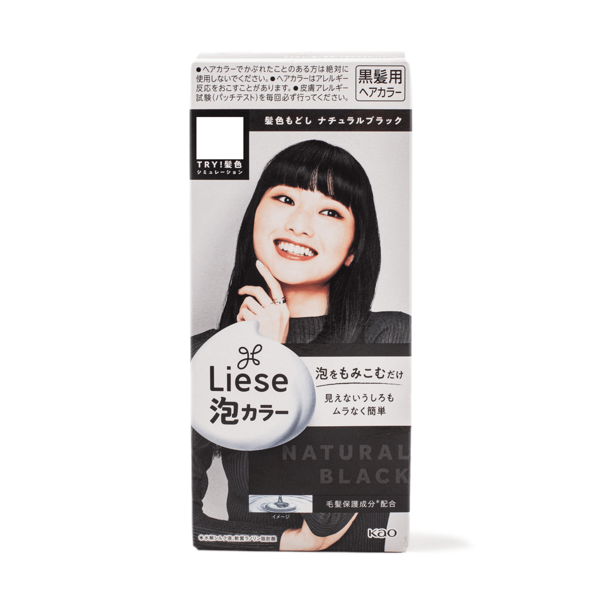 KAO 버블 머리 염색약 내츄럴 블랙 1세트 1 개*24 팩