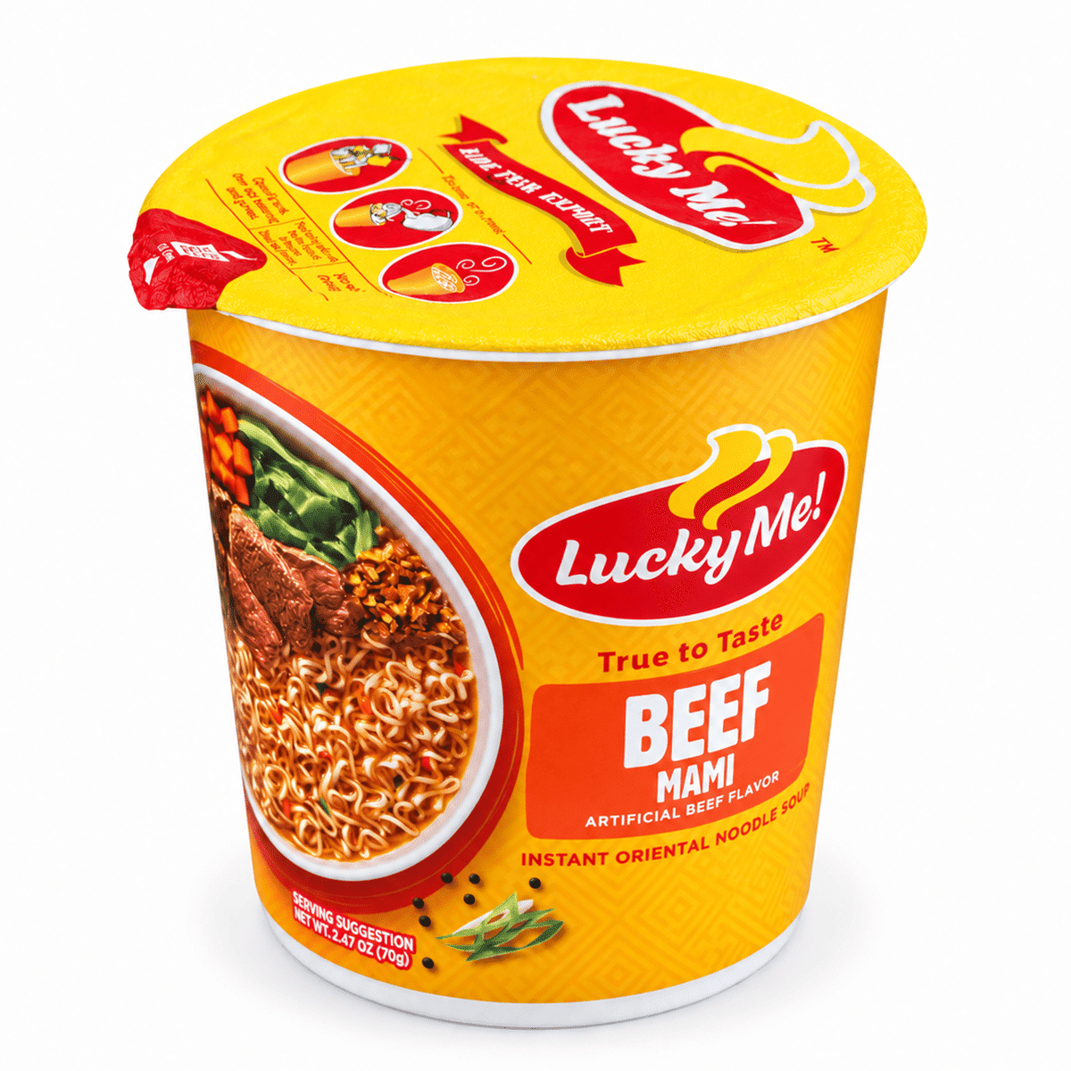 Lucky Me カップ麺 牛肉味 70 グラム