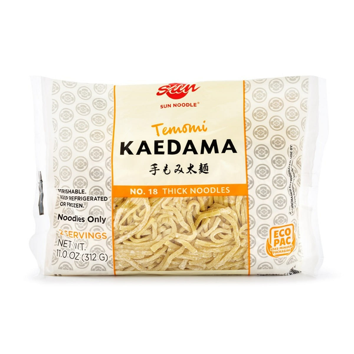 Sun Noodle 替え玉　手もみ太麺　冷凍 11 オンス