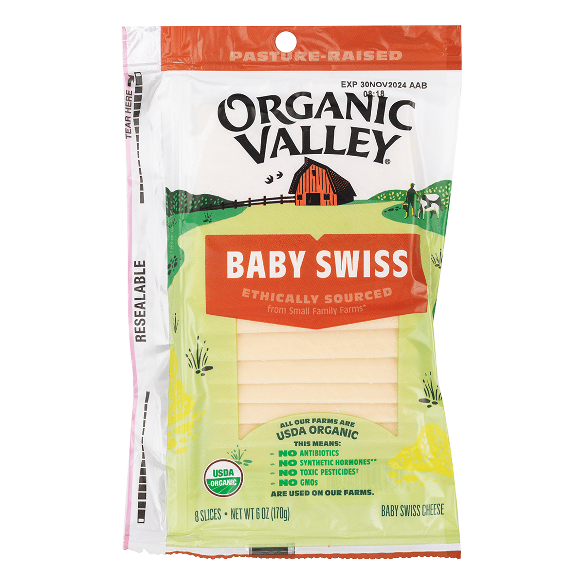 Queso baby suizo rebanado 6 onza(s)