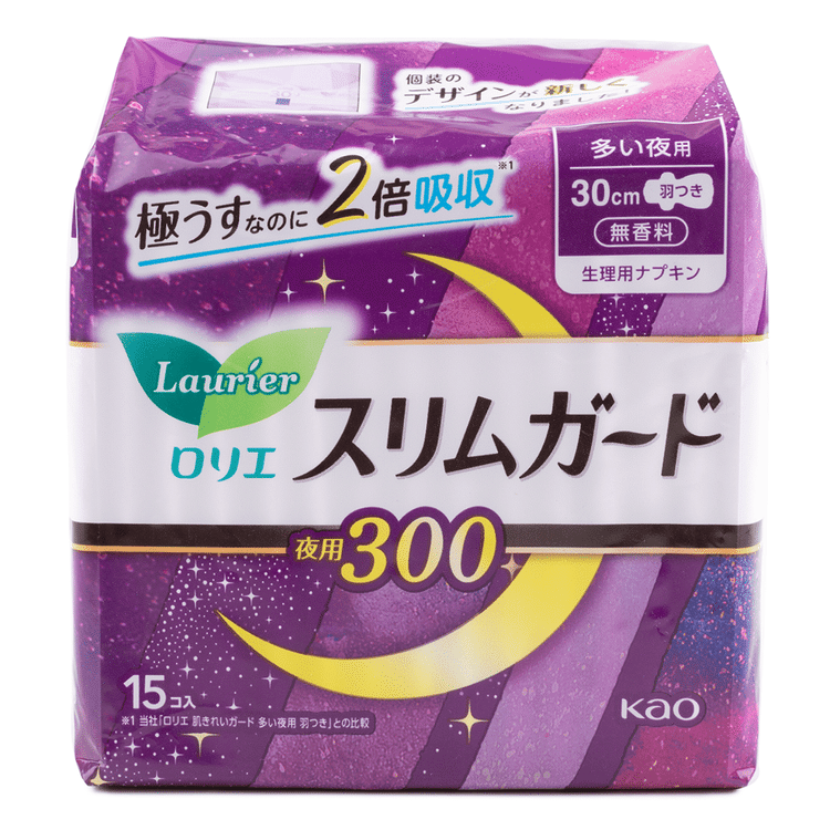 花王 ロリエ スリムガード 30cm 多い夜用 羽つき 生理用ナプキン 1 各