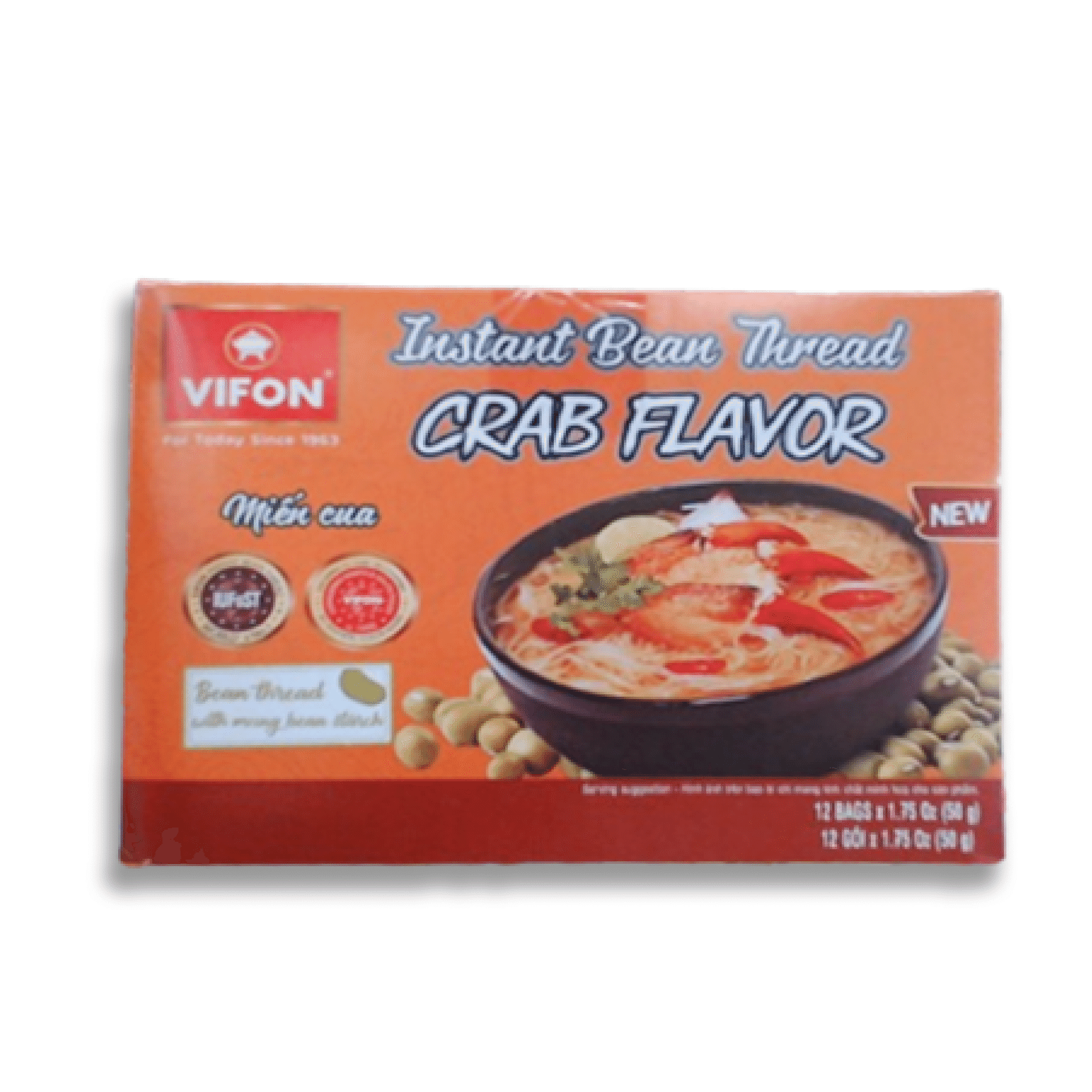Vifon Instant Bean 蟹肉粉丝 1.75 盎司*12 包