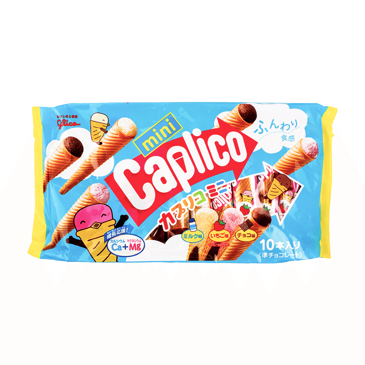 Glico Calpico 미니 오부르코 과자 바닐라,딸리,초코 세가지맛 10개입 82.5 그램*12 팩