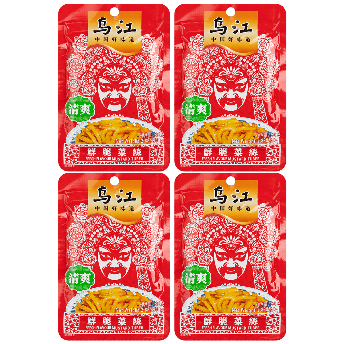 烏江 清爽清淡榨菜4連包 320 克