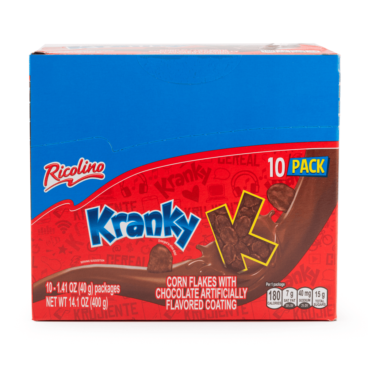 Flocos de milho com cobertura sabor chocolate Ricolino Kranky 40 grama(s)