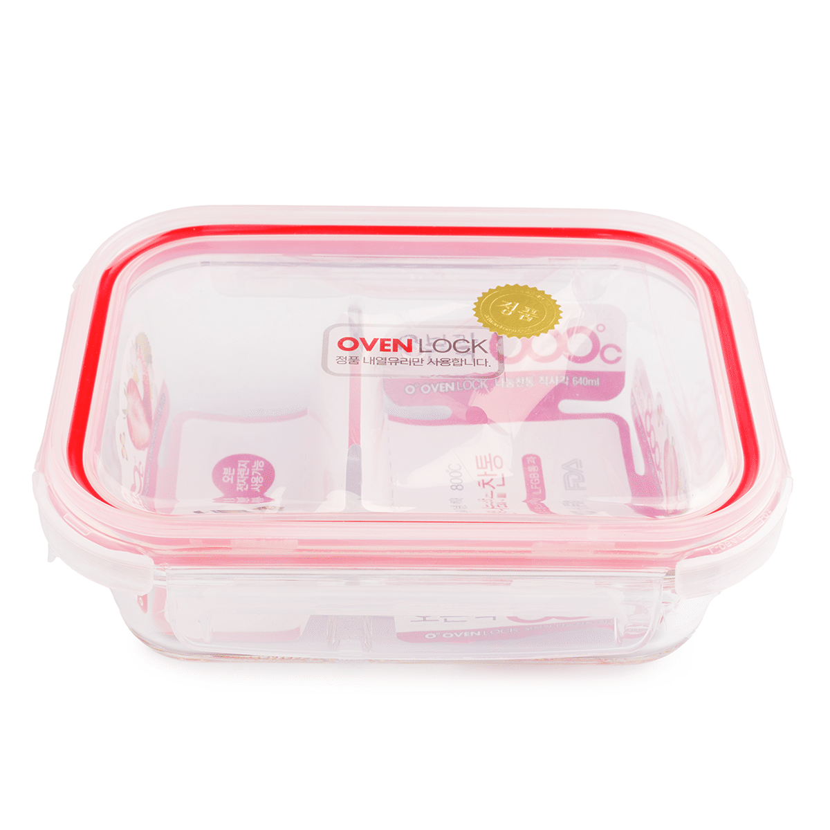 OVEN LOCK DIVIDED FOOD STORAGE CONTAINER 640ML 1 each
