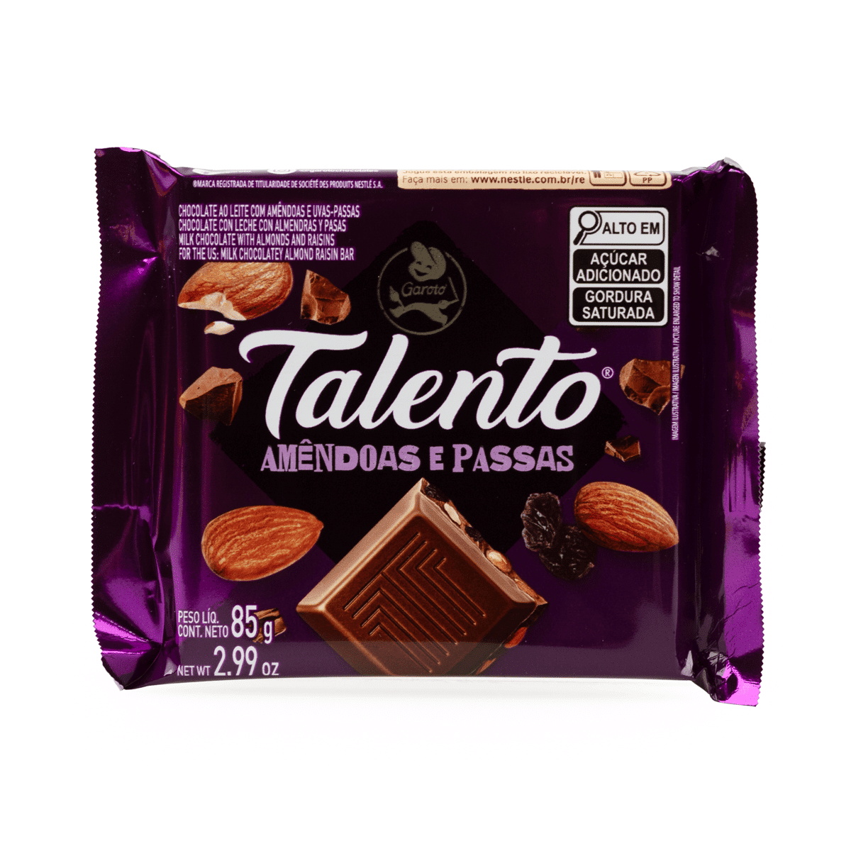 Talento 아몬드 건포도 밀크 초콜릿 85 그램