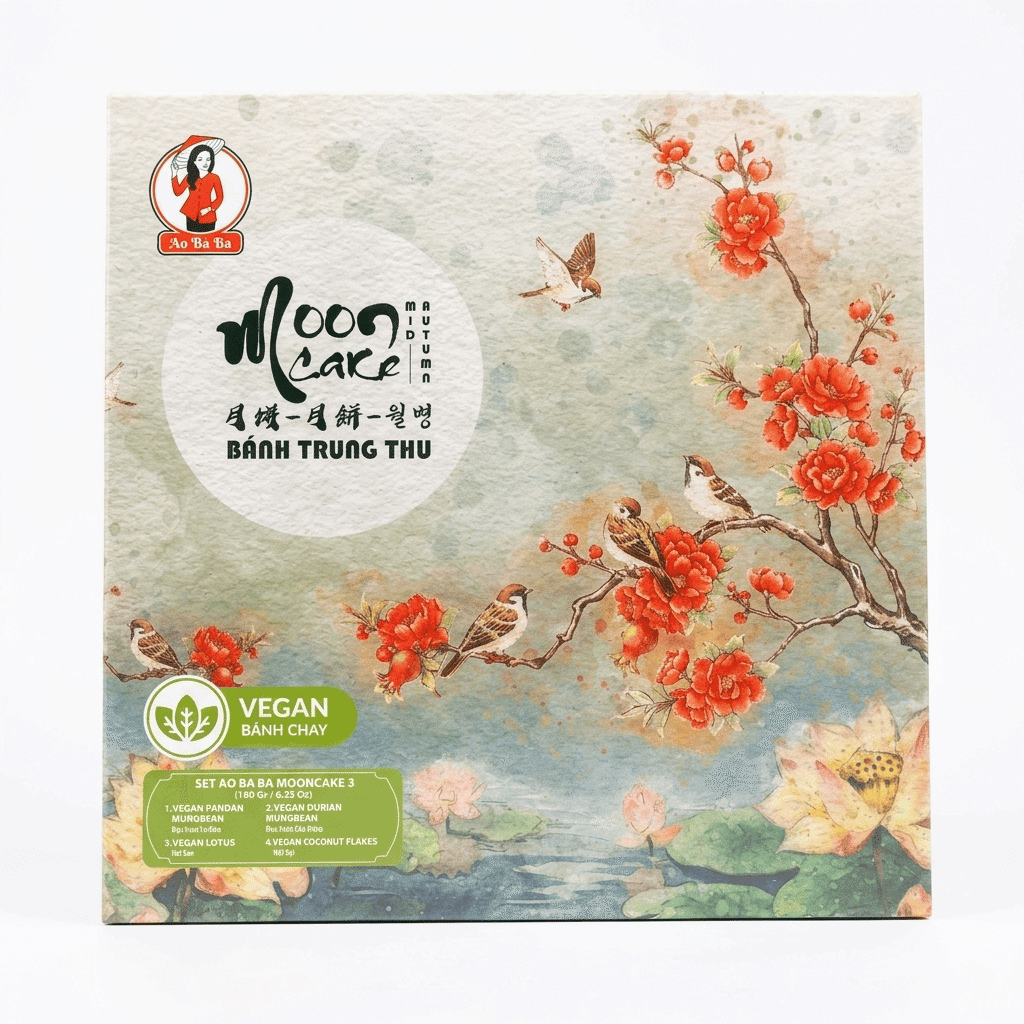 Ao Ba Ba Vegetarian Moon Cake Gift Set, 4pcs 720 g