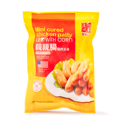 Three Meals a Day Mini Cured Chicken Patty Link with Corn, Frozen 284 g