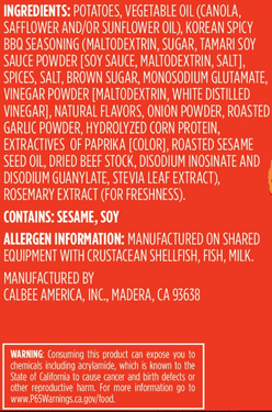 Calbee Asian Chips Spicy bbq 6 oz*12 pack