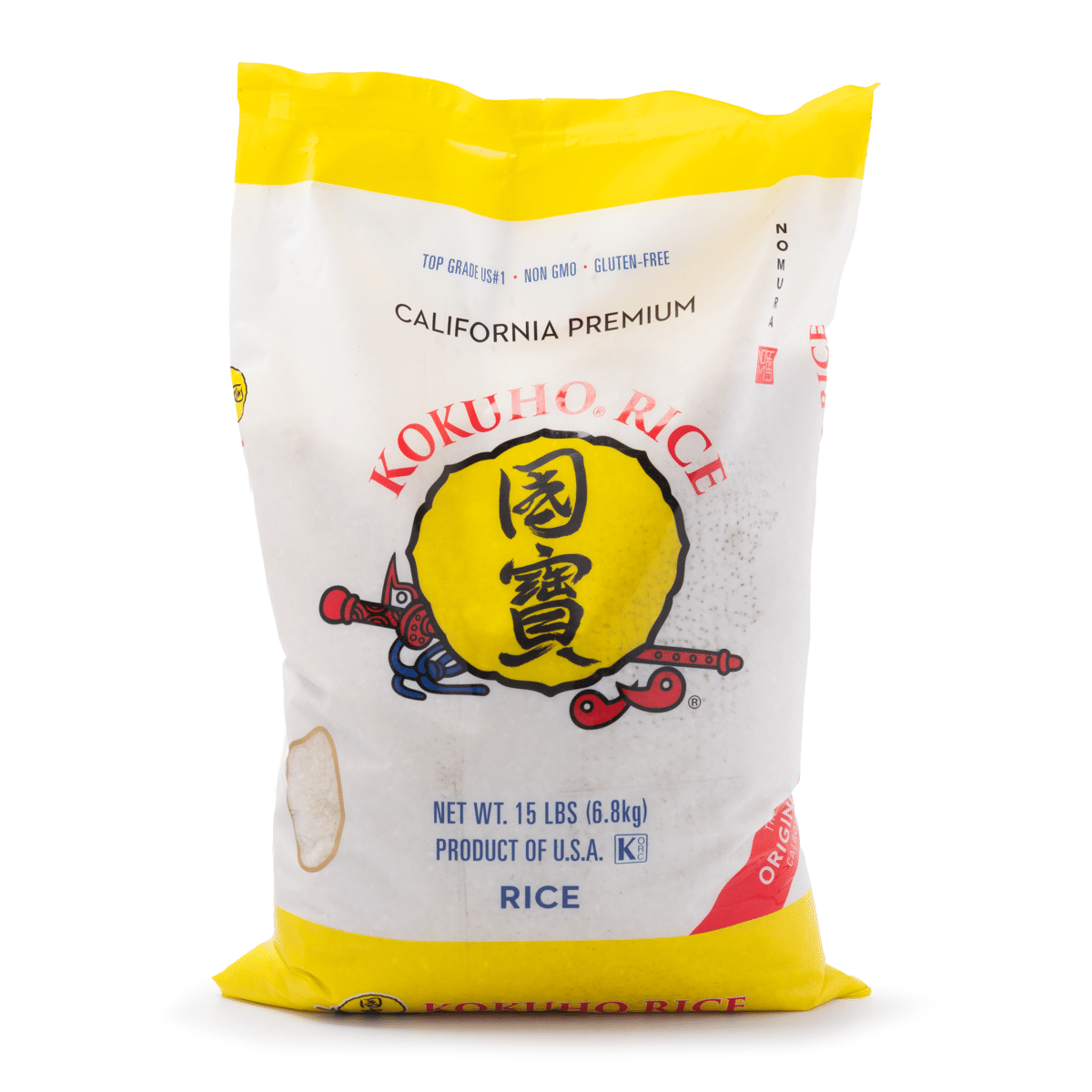 Kokuho Calrose Rice Yellow California Premium 15 lb