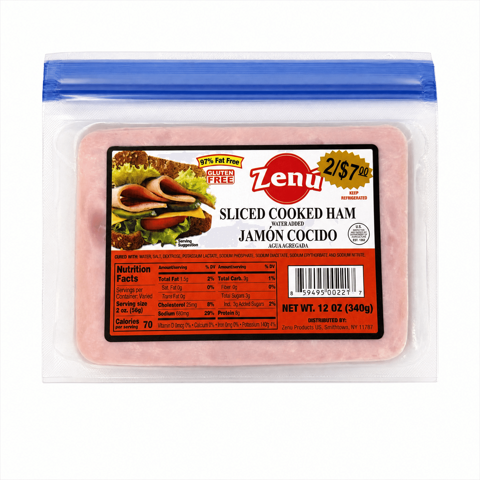Jamón Cocido Zenú 340 gramo(s)