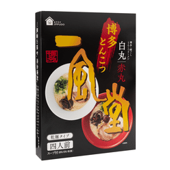 IPPUDO Instant Tonkotsu Ramen - Shiromaru 2 packs & Akamaru 2 packs 480 g