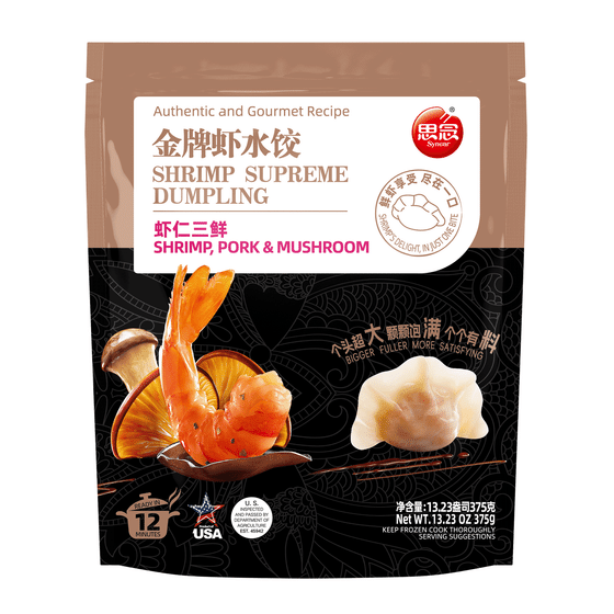Synear Shrimp, Pork, and Mushroom Dumplings, Frozen 375 g