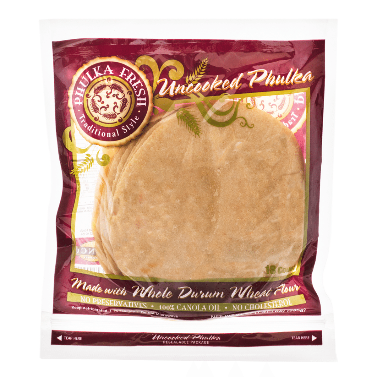 Phulka Sin Cocinar 18 Unidades, Franco 1.31 lb
