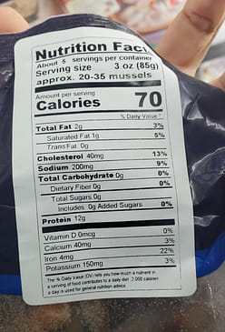 Polar Bird Chile Cooked Mussel Meat, Frozen 1 lb