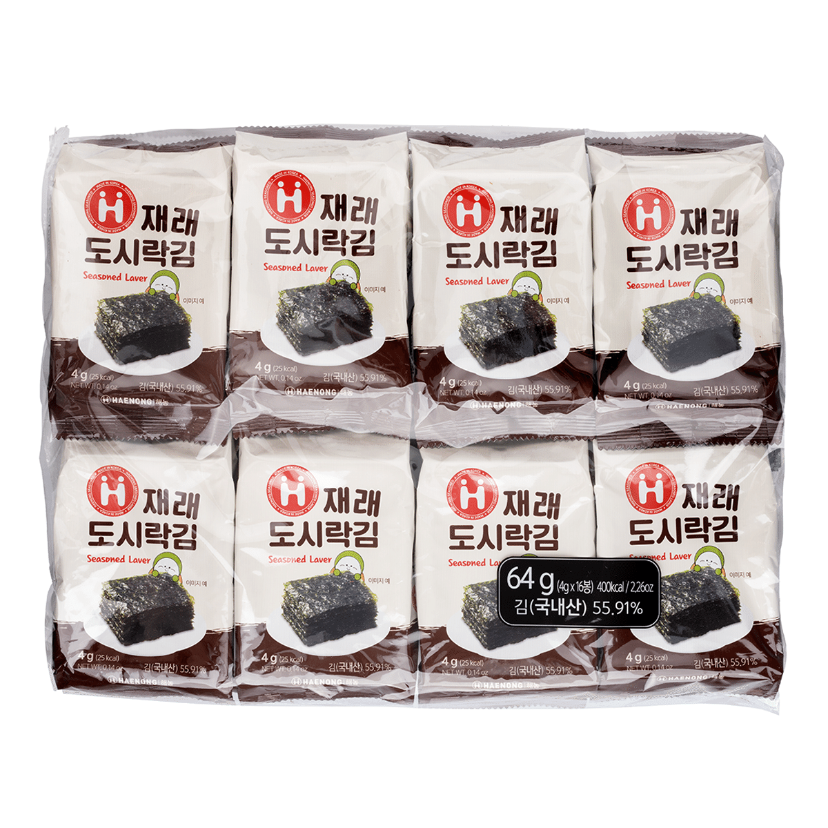 해농 재래 도시락김 4 그램*16 개*8 팩