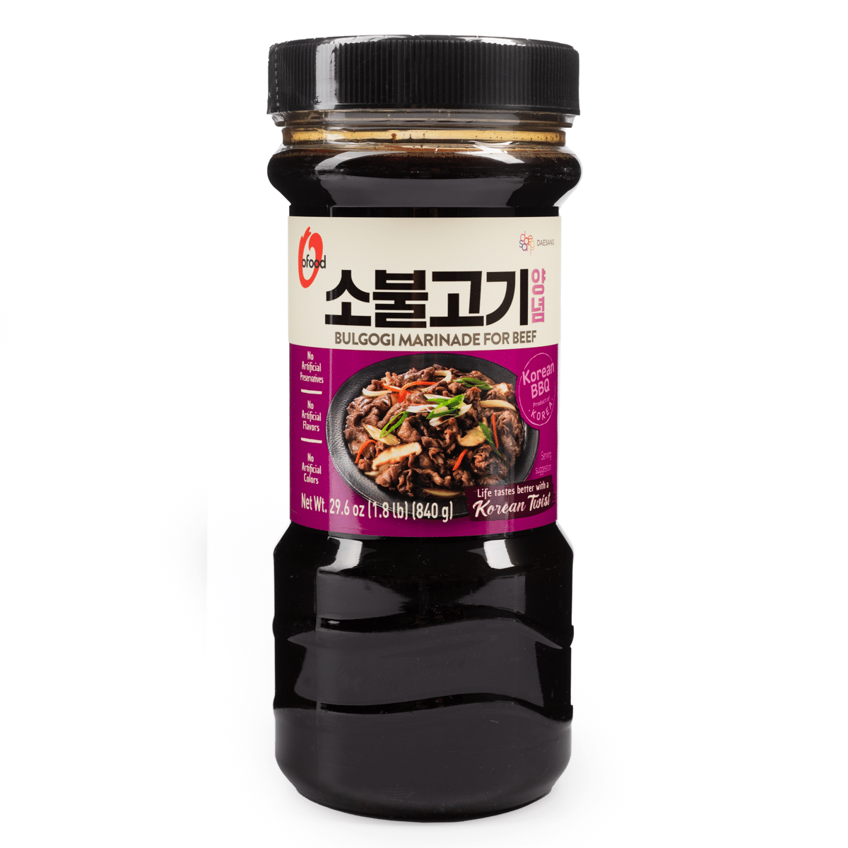 O'food หมักบาร์บีคิวเกาหลีบูลโกกิสำหรับเนื้อวัว 840 g