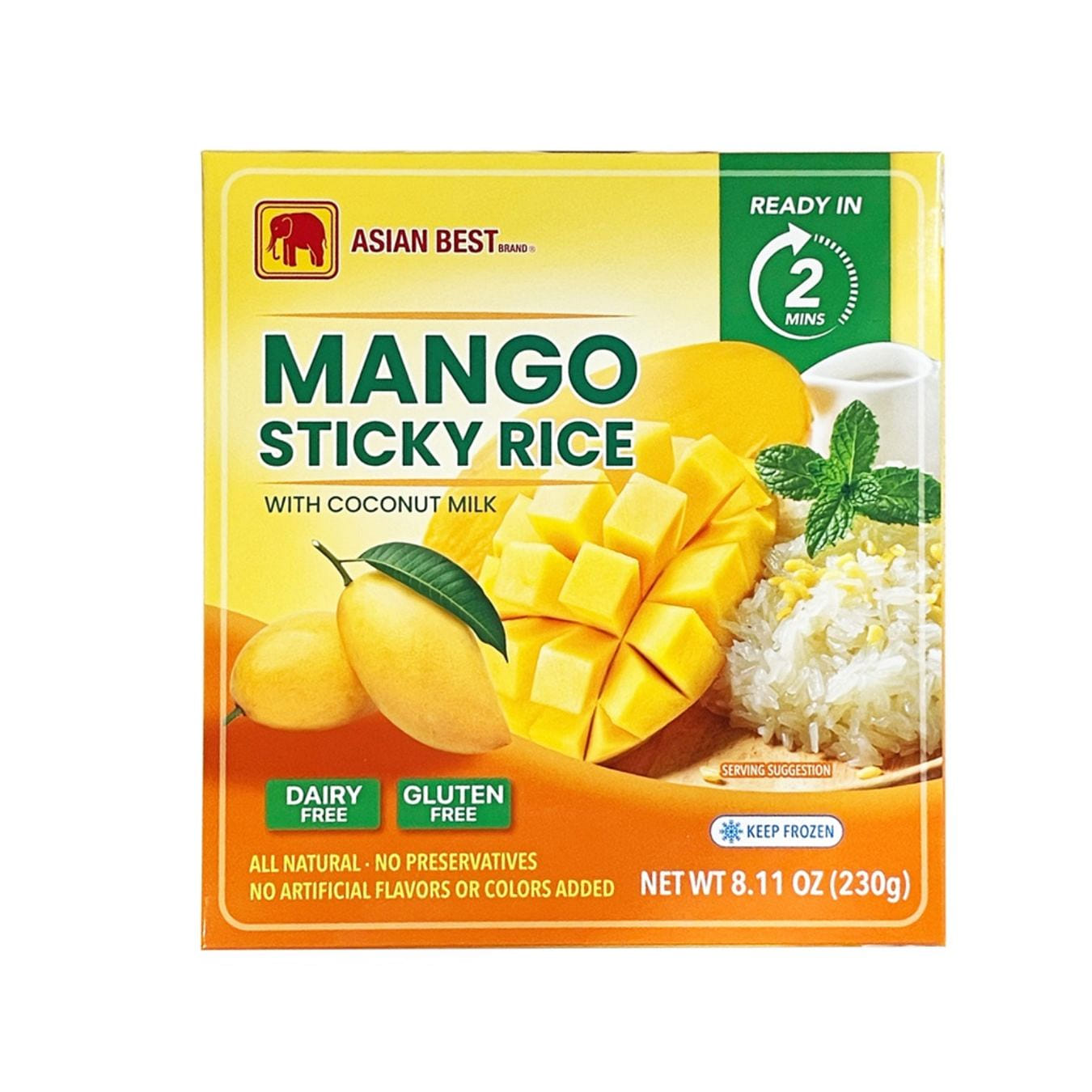 Asian Best Arroz Pegajoso de Manga com Leite de Coco, Congelado 8.11 onça(s)