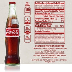 Mexican Coca Cola Soda Glass 12 fl.oz*4 bottles