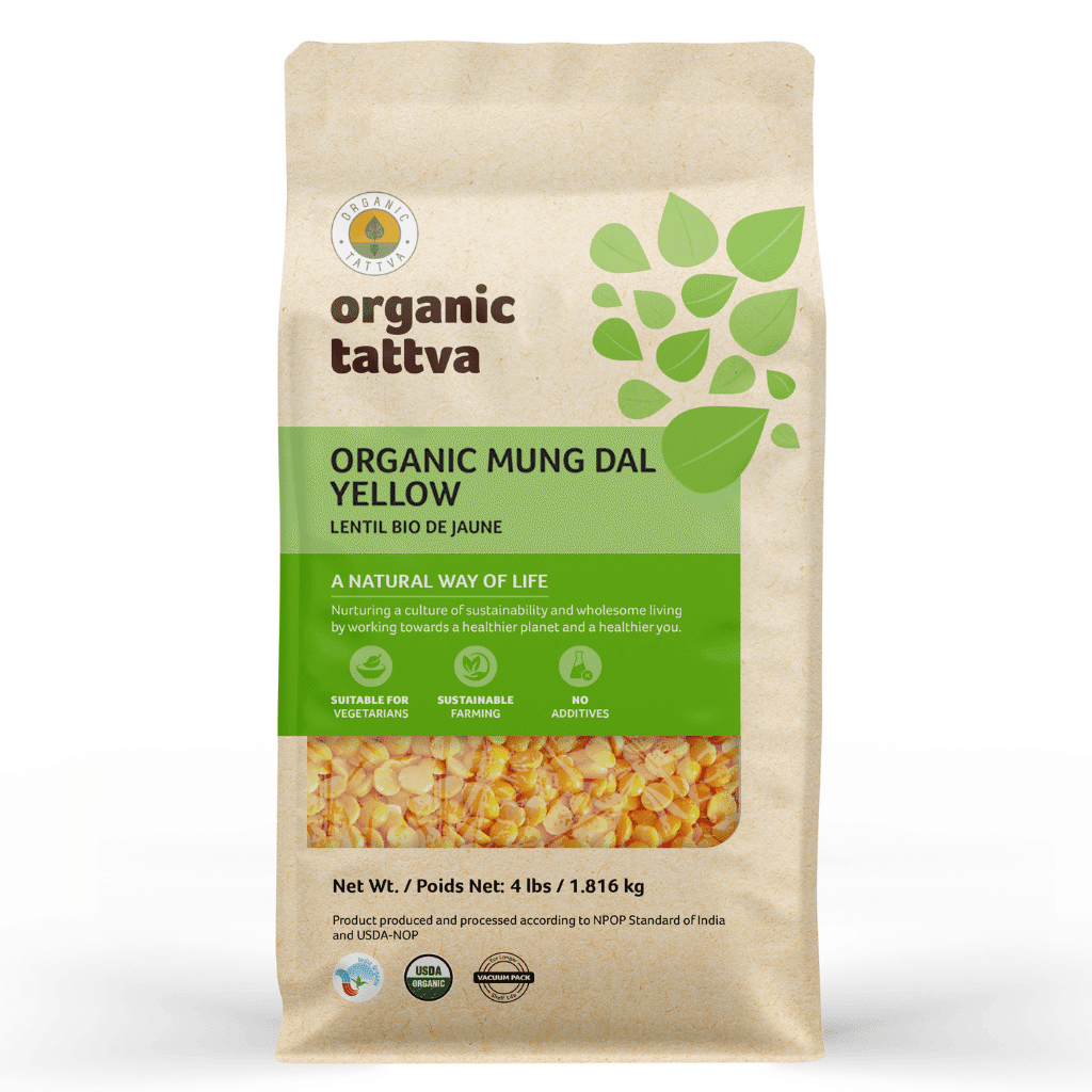 Đậu xanh vàng tách đôi Organic Tattva 4 lb
