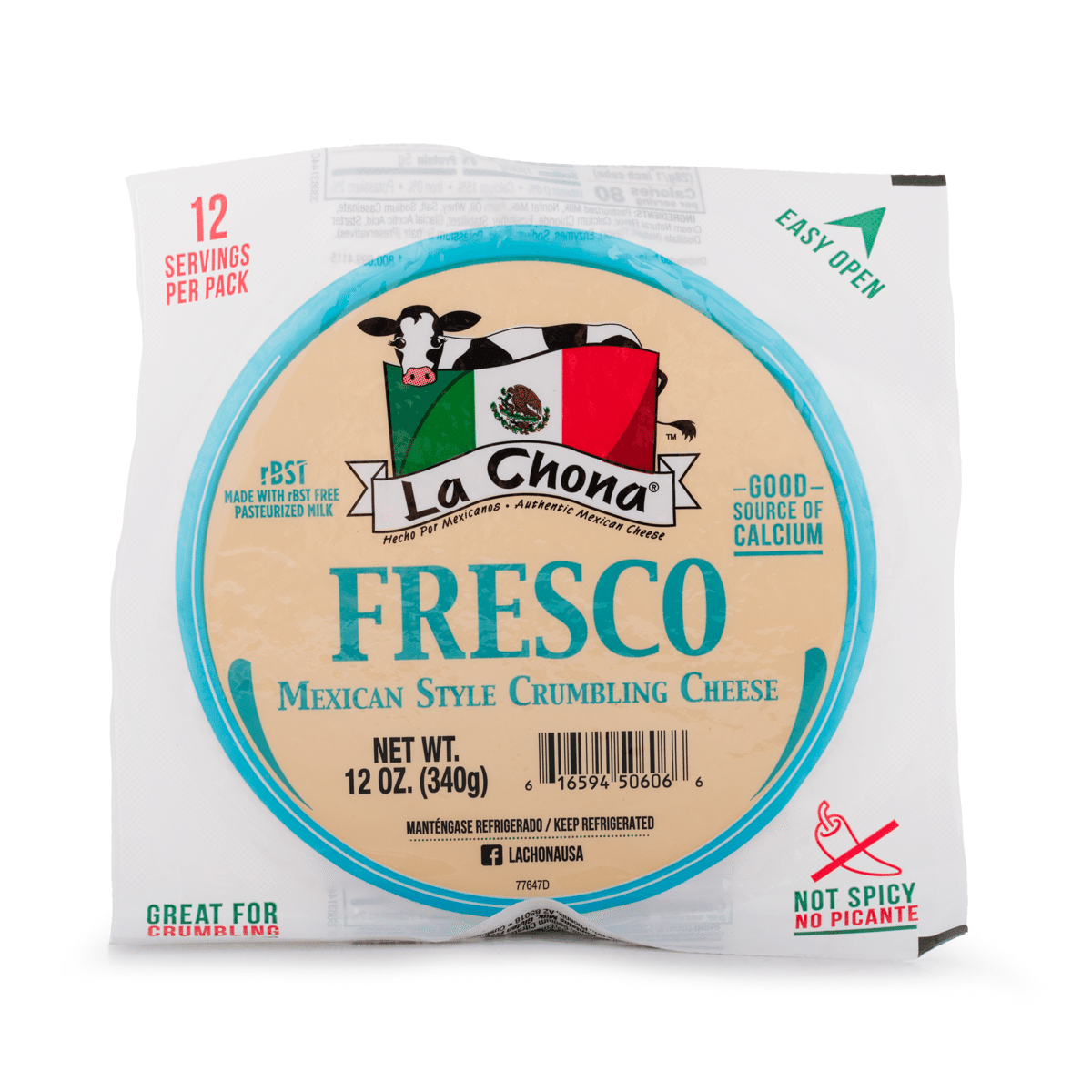 La Chona Fresco Easy Open Mexican Style Crumbling Cheese 12 oz