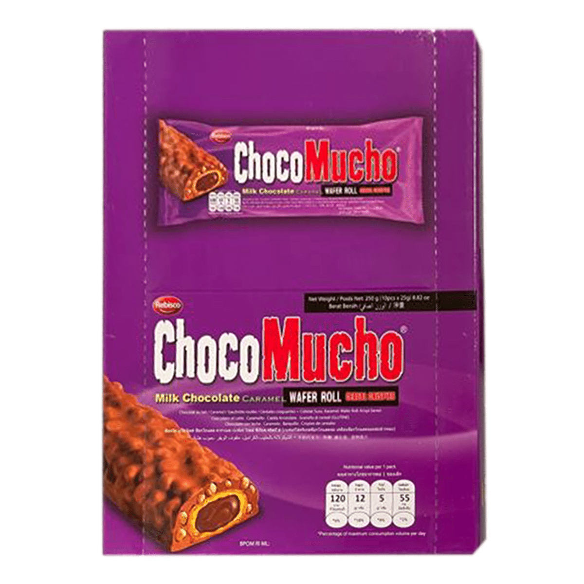 Rebisco Choco Mucho Milk Chocolate Wafer Roll 250 g