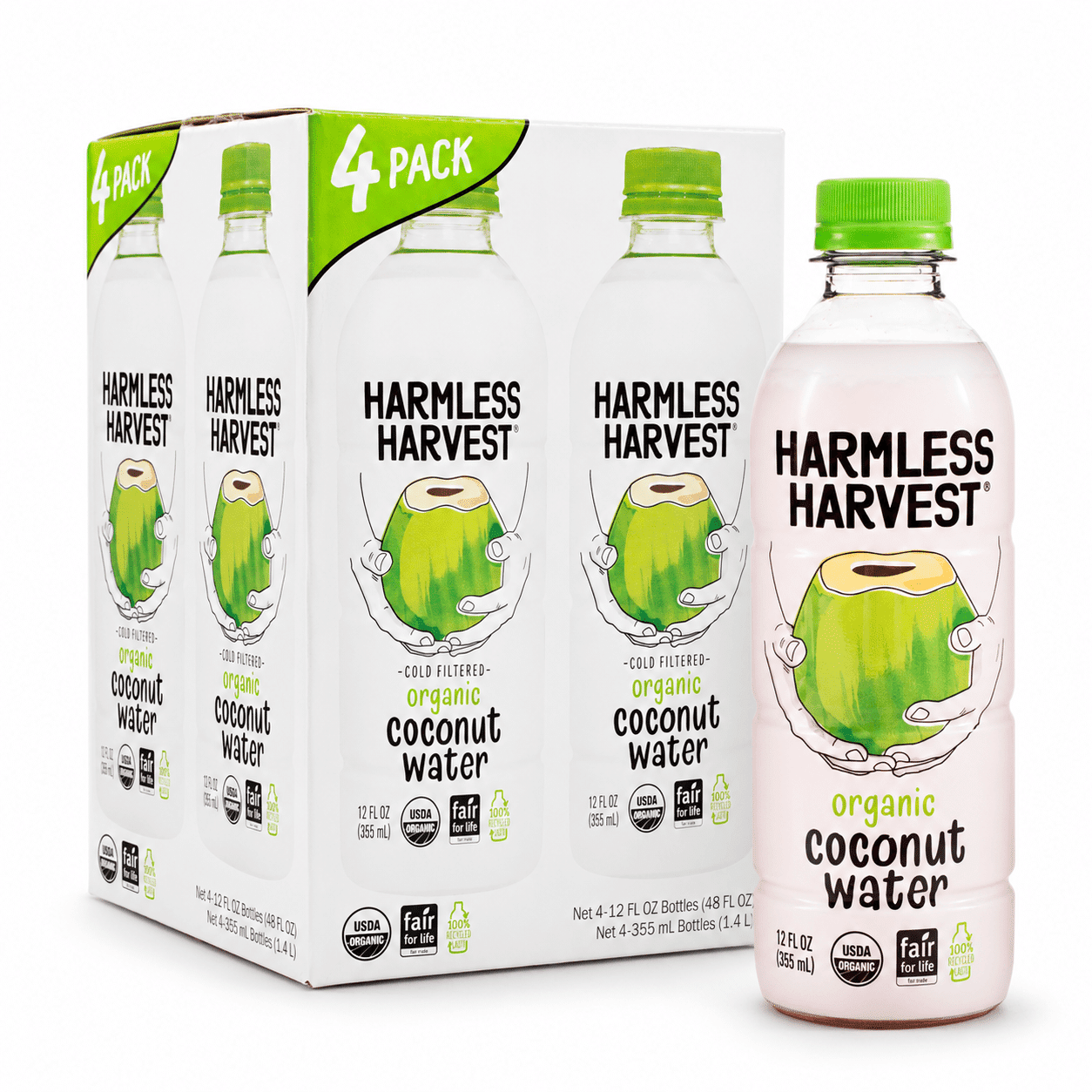 Harmless Harvest Coconut Water 12 fl.oz*4 bottles