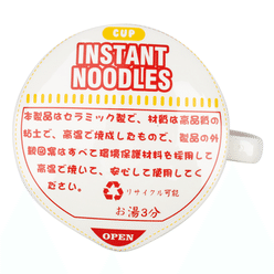 Ceramic Instant Noodle Bowl with Lid, Red 1 count*24 pack