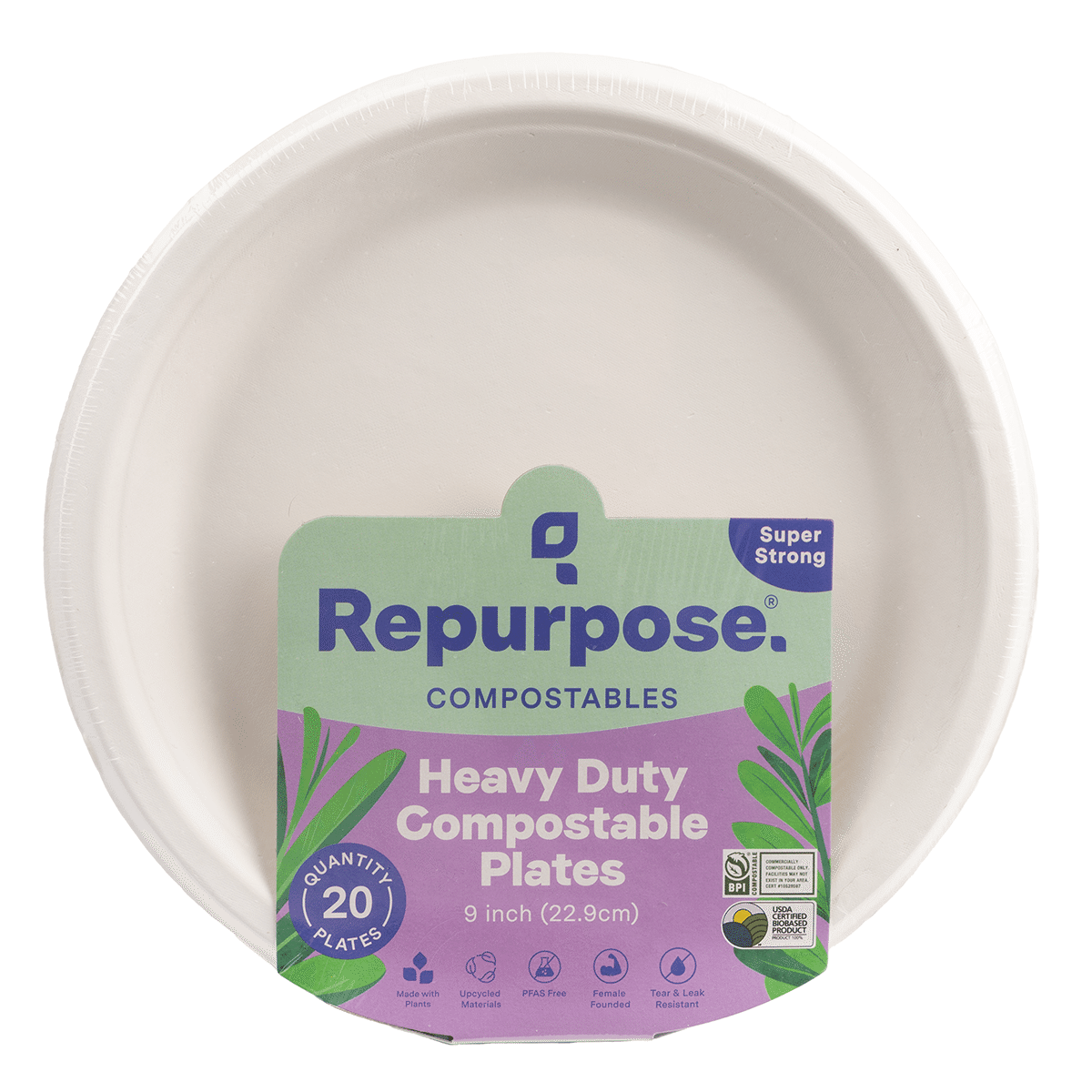 Platos Compostables de Uso Diario de Alta Resistencia Repurpose 9" 20ct 1 unidad(es)
