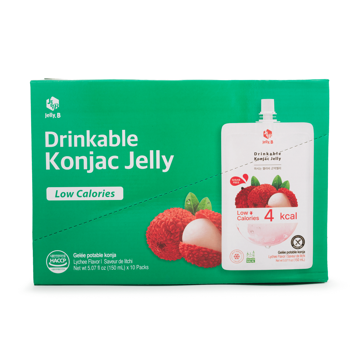 Thạch Uống Vị Vải Jelly.B 150 ml*10 pack