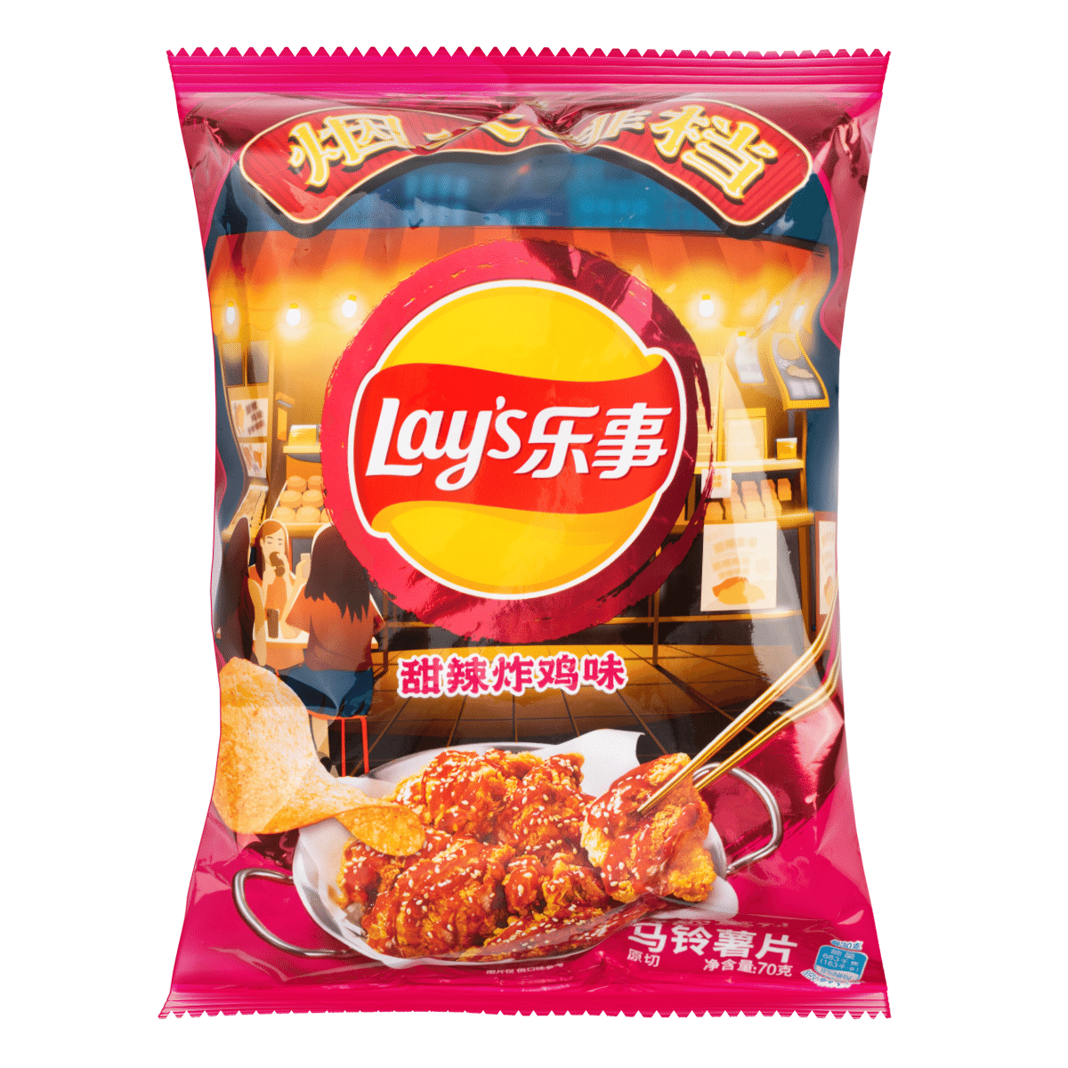 เลย์ มันฝรั่งทอดกรอบ รสไก่ทอดหวานเผ็ด 70 g