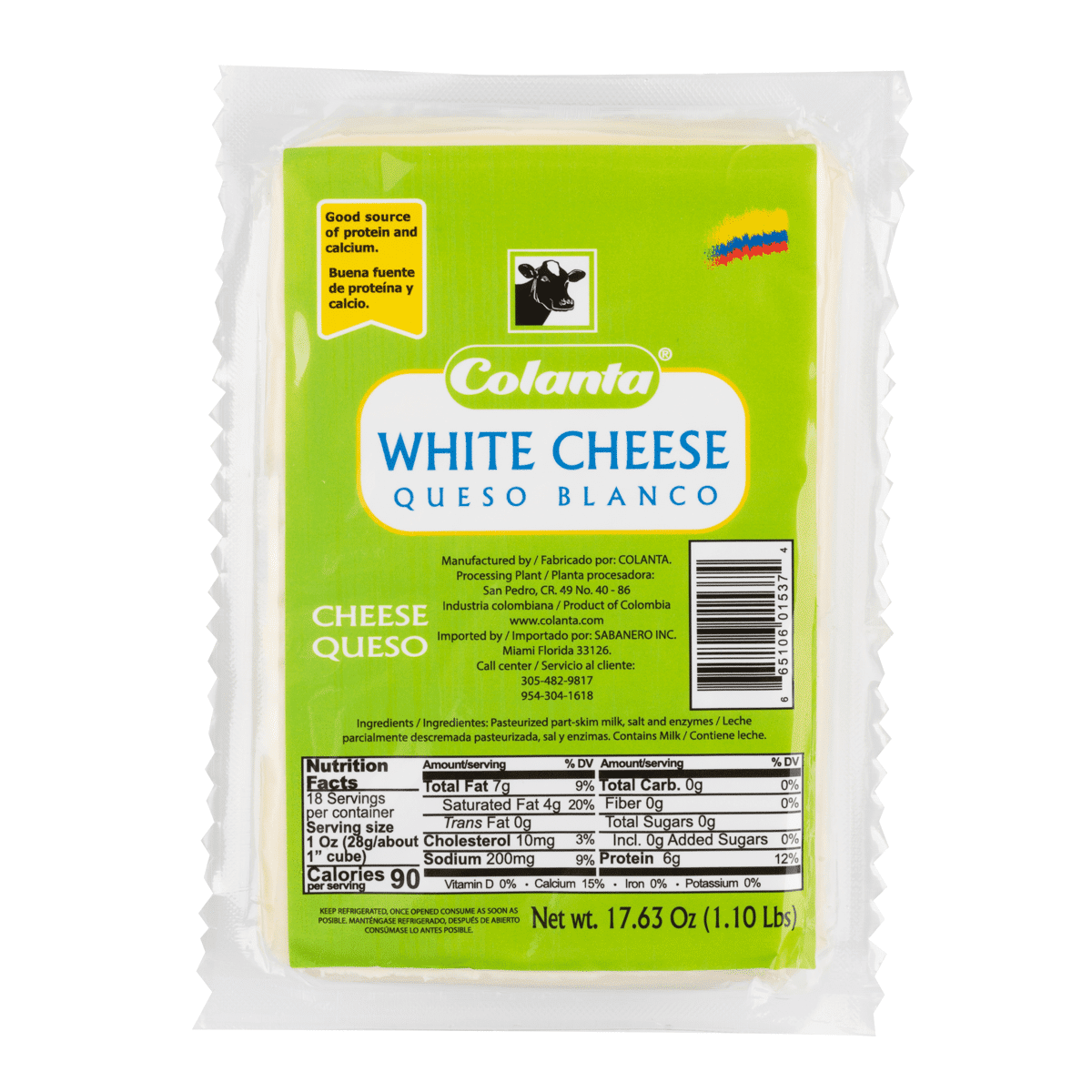 Colanta White Cheese 1.1 lb
