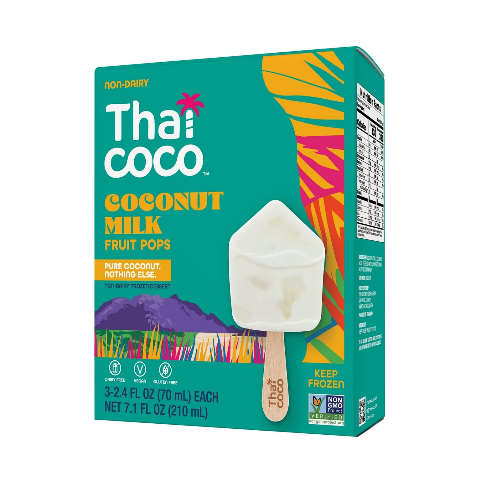 Picolé de leite de coco com frutas Thai Coco 7.1 oz