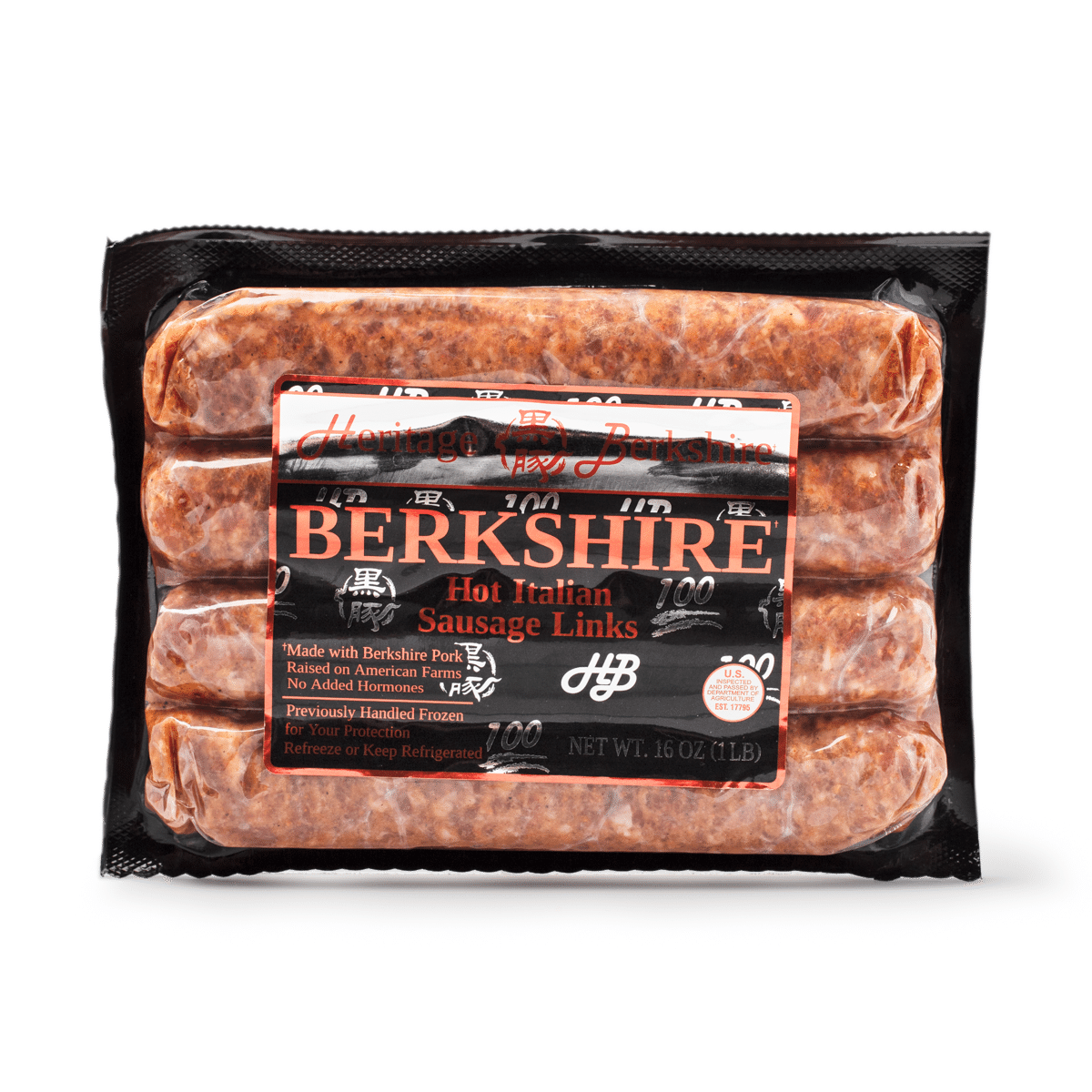 Berkshire 냉동 버크셔 흑돼지 핫 이탈리안 소시지 매운맛 1 파운드