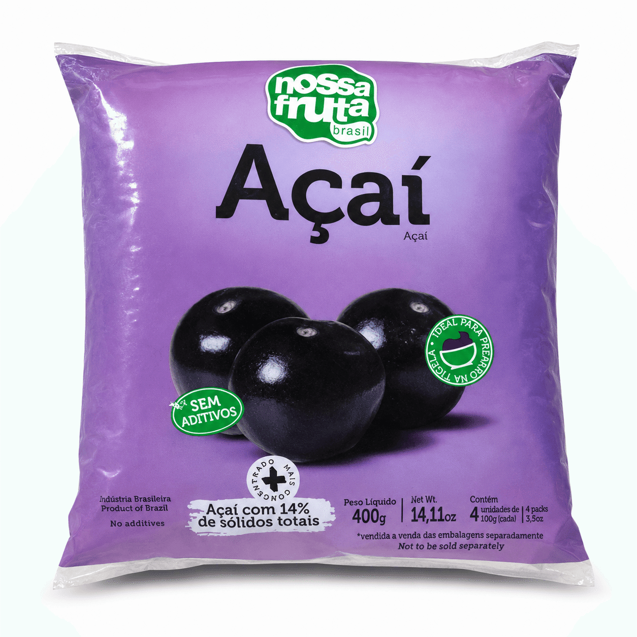 Nossa Fruta Brasil Frozen Açaí Berry Pulp 400 g