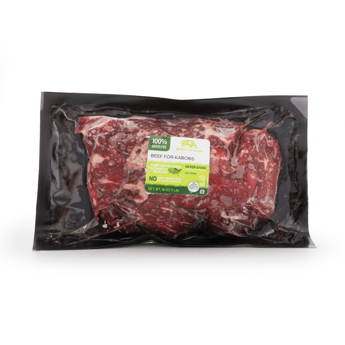 Grass Run Farms Grass Fed Beef Cube for Kabobs Frozen 1 파운드