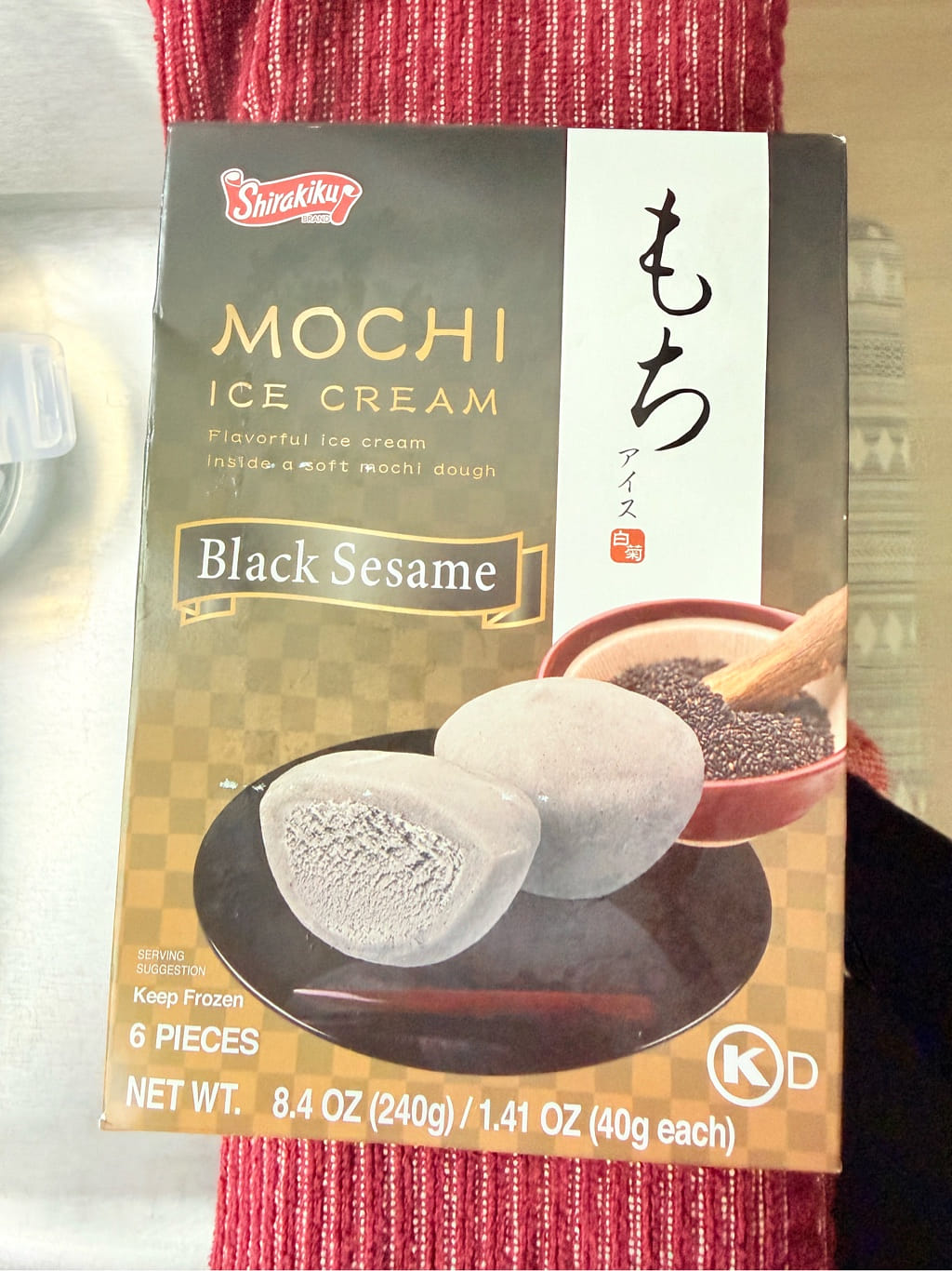 Get Shirakiku Mochi Ice Cream Black Sesame 6pcs 8.4 oz Delivered