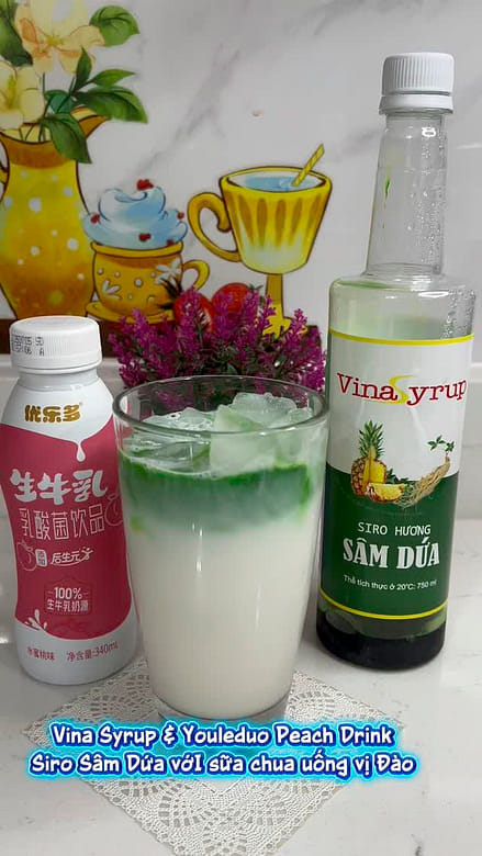 Vina Syrup with Youleduo Yogurt Drink Peach Flavor